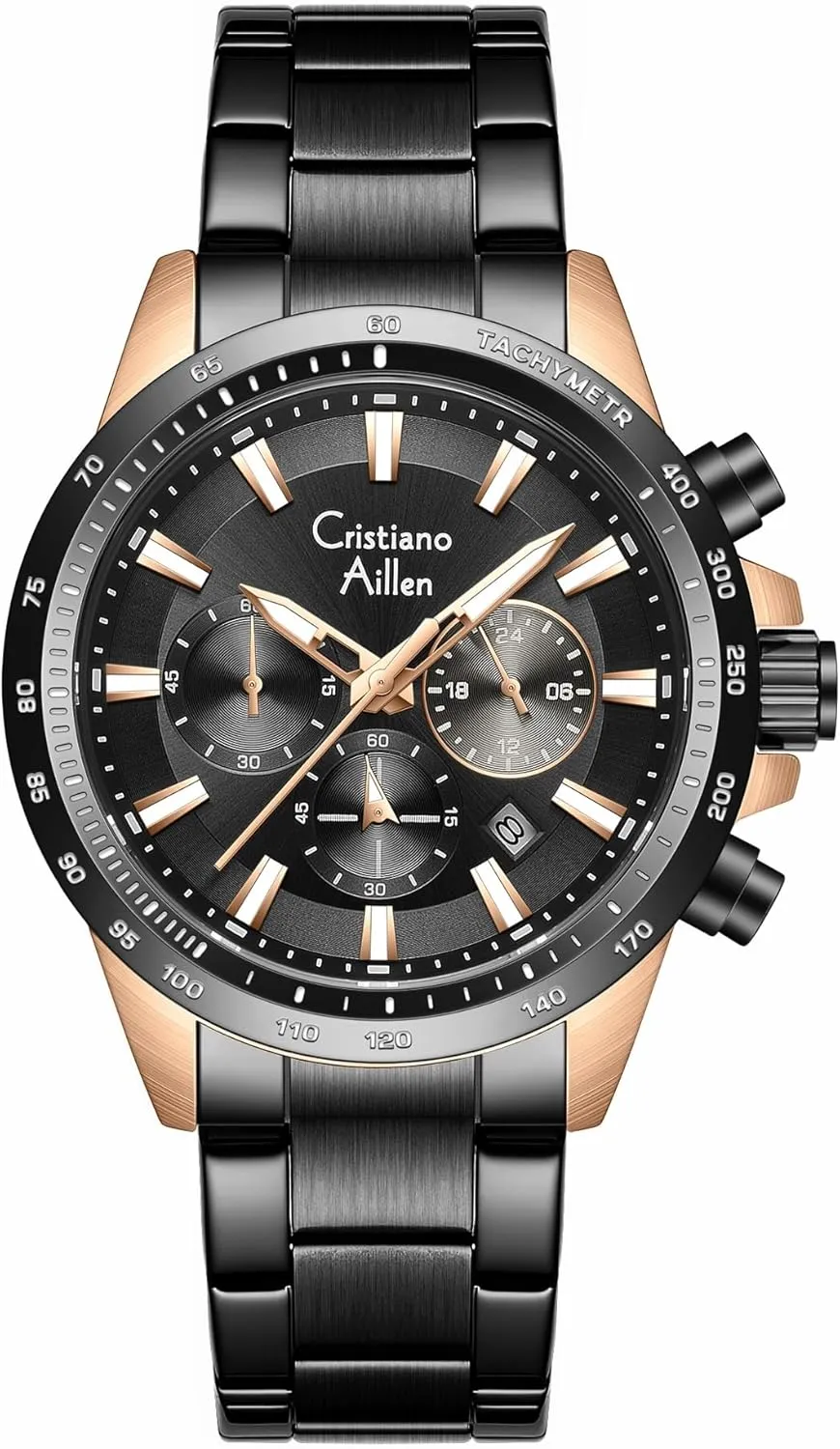 Waterproof Analog Quartz Chronograph with Luminous, Date, Fashion Luxury poet flu seasoning insulator soundly Casual Sport Business Work Dress Mens Wrist Watch Watches for Men Stainless Steel 