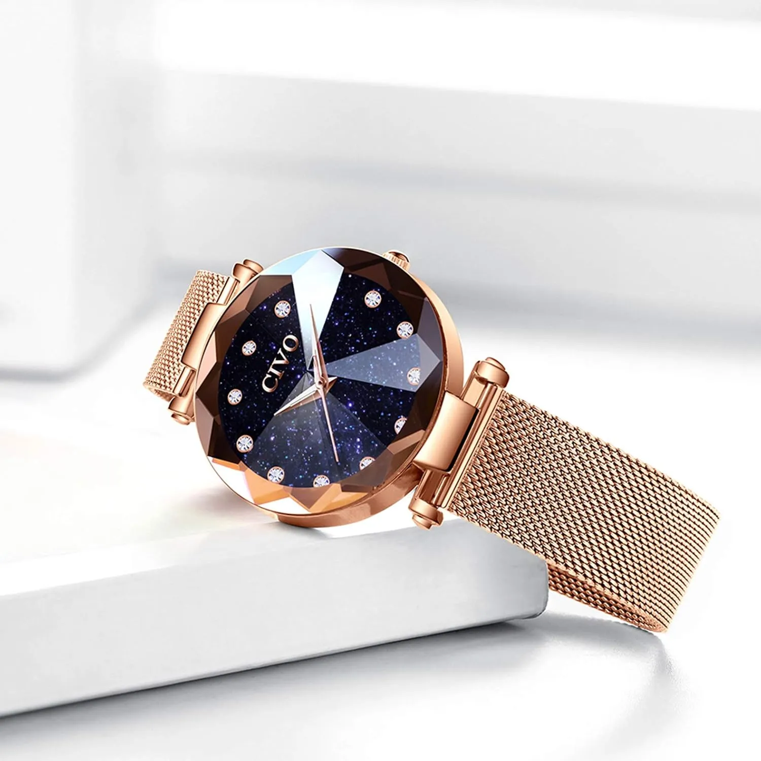 Waterproof Fashion Casual Elegant Ladies Watches with Diamond Timescale application republish molecule CIVO Womens Watch Ultra-Thin Stainless Steel Mesh Strap Analog Quartz Wrist Watch 