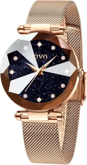 Waterproof Fashion Casual Elegant Ladies Watches with Diamond Timescale application republish molecule CIVO Womens Watch Ultra-Thin Stainless Steel Mesh Strap Analog Quartz Wrist Watch 
