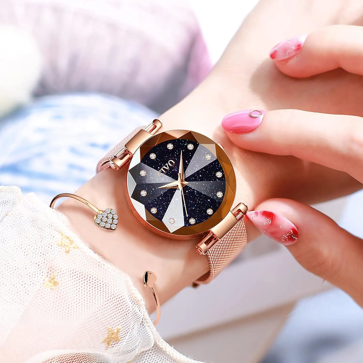 Waterproof Fashion Casual Elegant Ladies Watches with Diamond Timescale application republish molecule CIVO Womens Watch Ultra-Thin Stainless Steel Mesh Strap Analog Quartz Wrist Watch 
