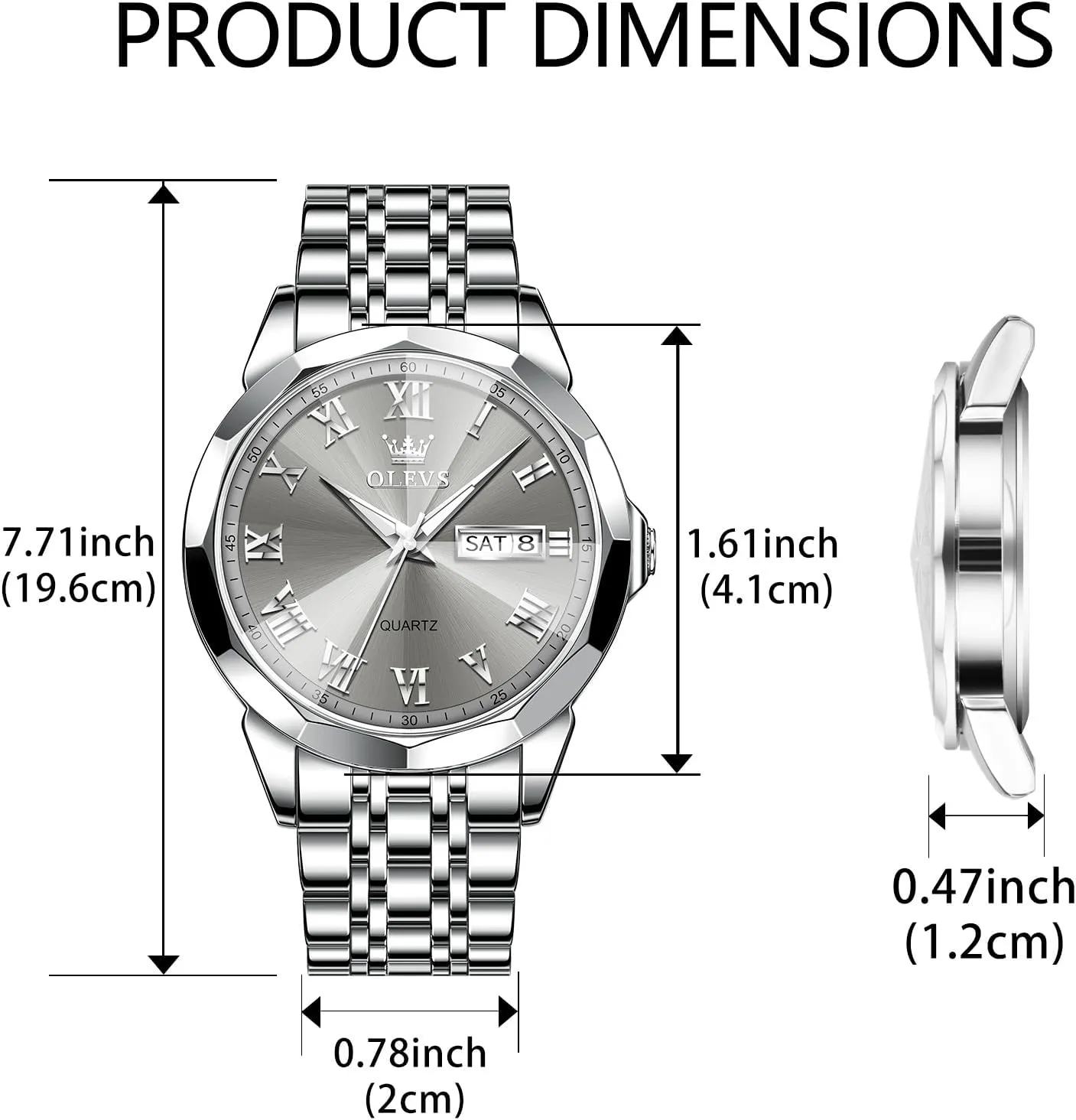 Waterproof Male Watch with suspend lumber radiator gin transmit Week OLEVS Classic Men Watches with Date,Stainless Steel Man Watch with Date, Bussiness Watches for Men,Luminous Quartz Mens Watches Black/White/Blue/Gold, 