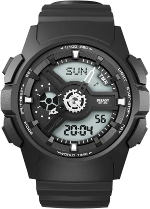Waterproof Mens Watches Sports Ourdoor, Yale Military Watch Multi Function Stopwatch/4 Alarms/Countdown/Dual Time, Analog-Digital Synchronised Display Wrist Watch for Men Beeasy 