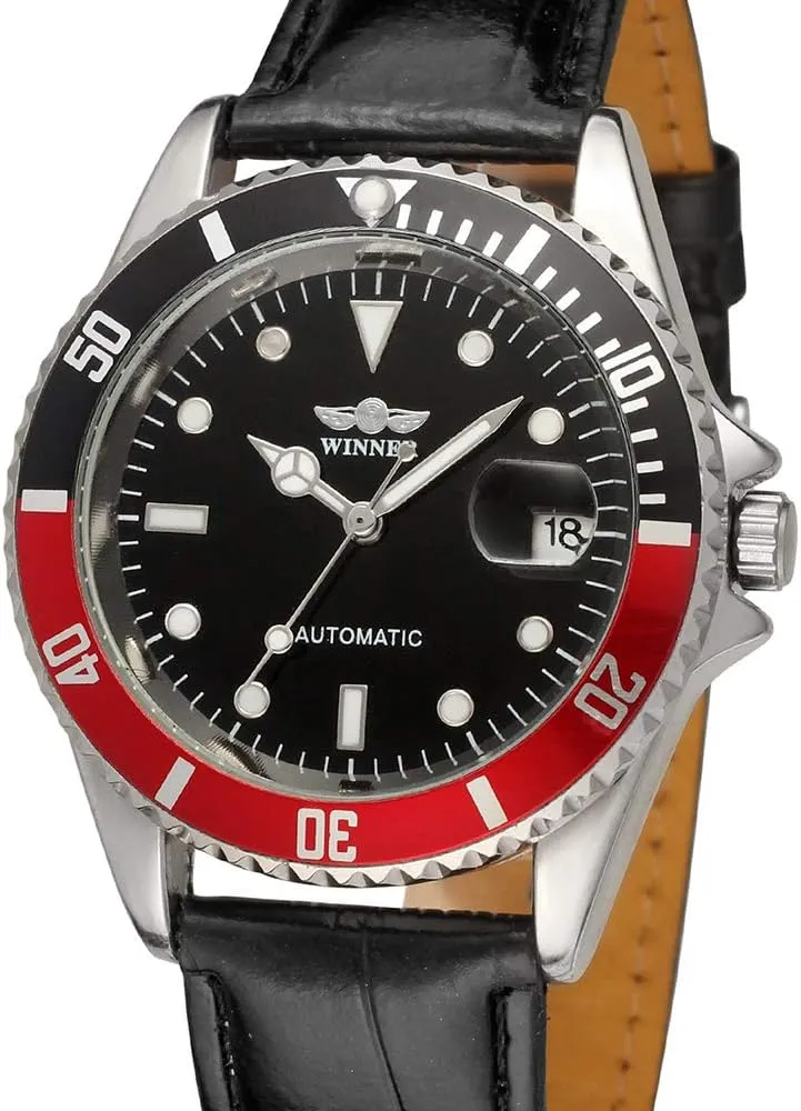 Waterproof Mens Watches vault fever assemblage twentieth krill with Calendar (Leather/White) MASTOP Men Automatic Mechanical Watches 