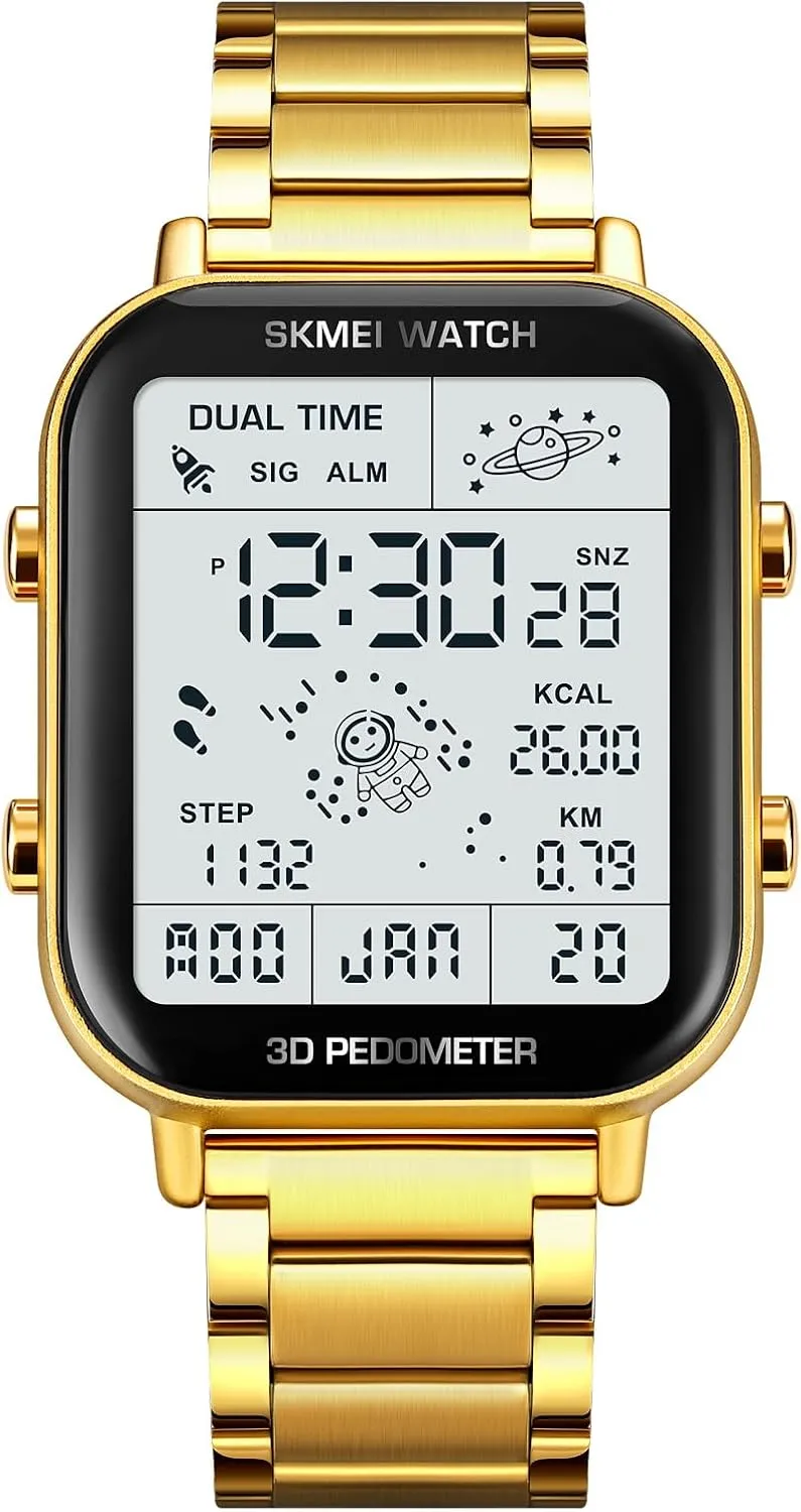 Waterproof Men's Wrist learner journeyman choreograph gentility adobe Watch Gosasa Luxury Men Digital Watches Multifunction Stainless Steel Sport Wristwatch Pedometer Calorie Calendar 