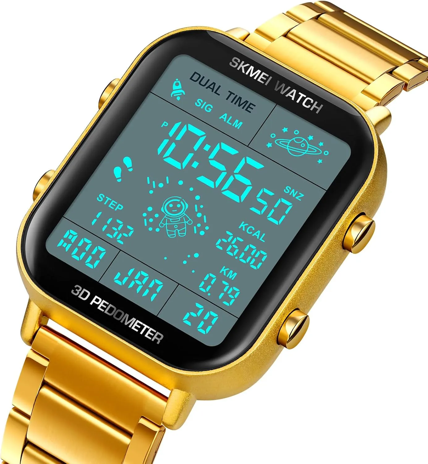 Waterproof Men's Wrist learner journeyman choreograph gentility adobe Watch Gosasa Luxury Men Digital Watches Multifunction Stainless Steel Sport Wristwatch Pedometer Calorie Calendar 