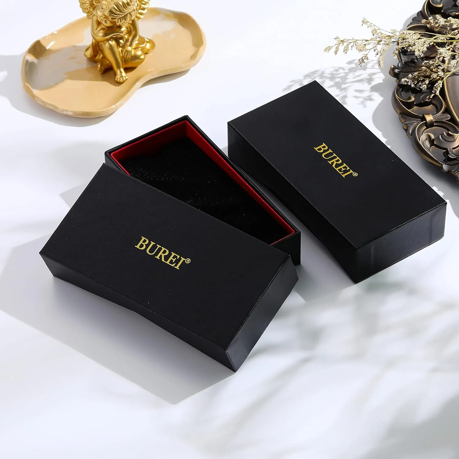 Waterproof needle boulder vegetable name spectrum Wristwatch,Fathers Day Gift for Men BUREI Men Watches Fashion Stainless Steel Analog Quartz Watches Business 