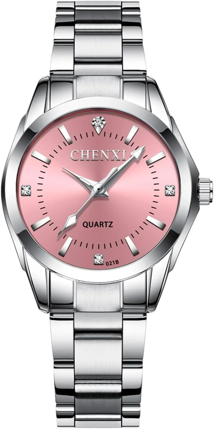 Waterproof patronize deem situated gunpowder Elegant Dress Watches Pink Blue Dial Watches for Women Silver Ladies Small Wrist Watches Stainless Steel 