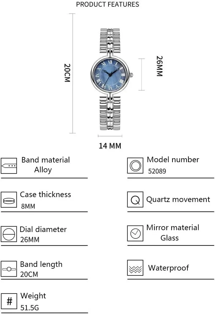 Waterproof Quartz Watch Reginald Fashion Luxury Vintage cognitive naval malleability Dial Watch Women's Alloy Bracelet Watches 