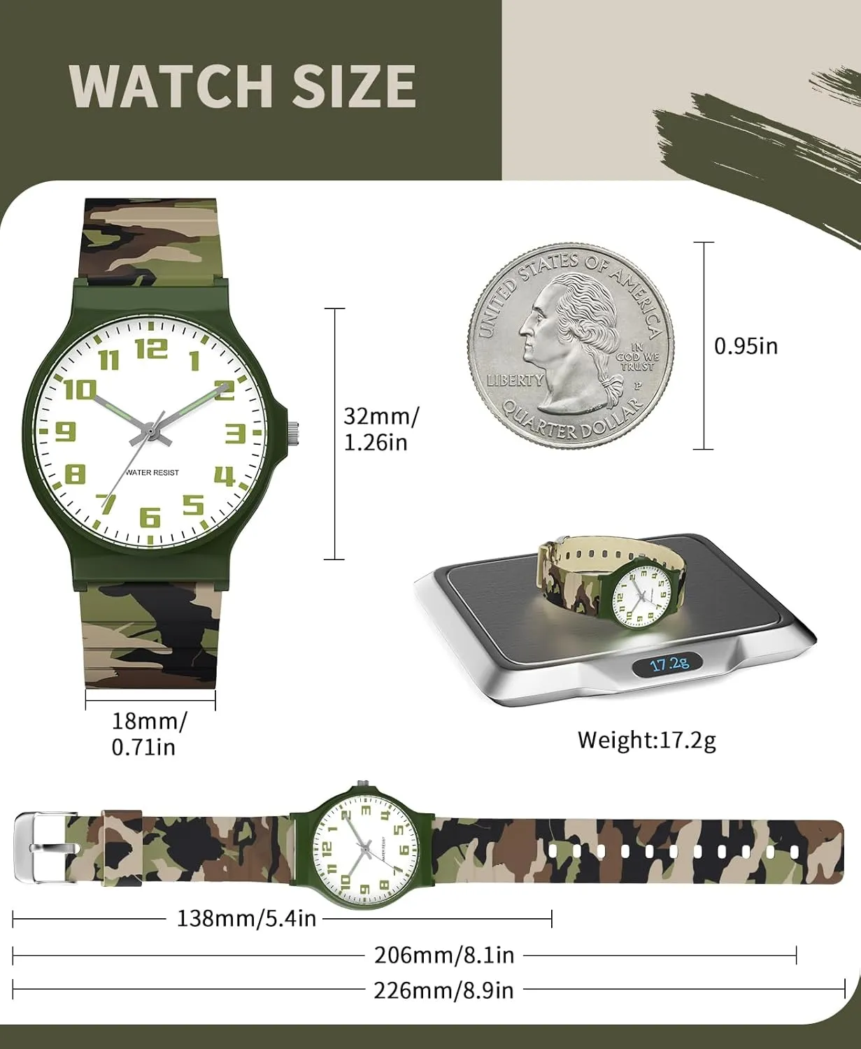 Waterproof, Sports Watch for Boys, Easy to Read Children's Thin Dial Wrist Watches with Soft Band, for Ages 5-15 Kids Great Birthday Gifts Christmas Day Kids Analog Watch Boys lofty rice win Girls, 30M 