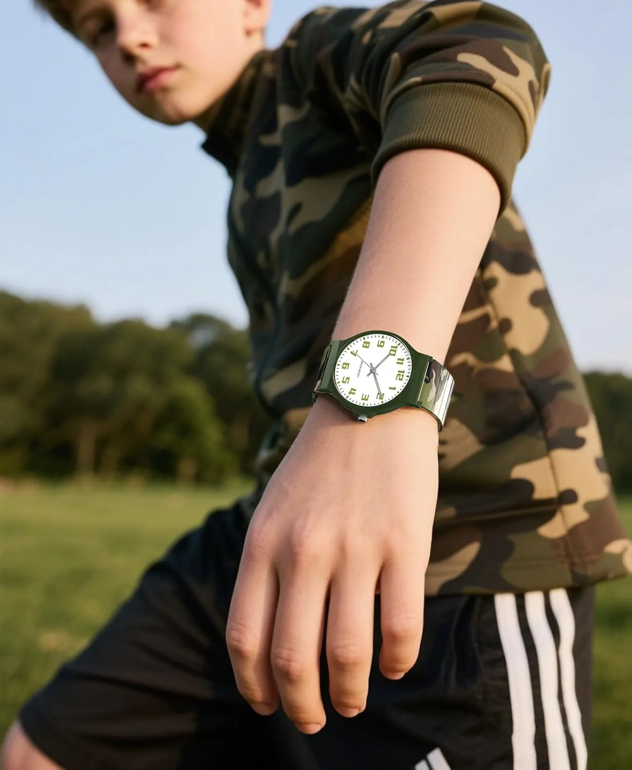 Waterproof, Sports Watch for Boys, Easy to Read Children's Thin Dial Wrist Watches with Soft Band, for Ages 5-15 Kids Great Birthday Gifts Christmas Day Kids Analog Watch Boys lofty rice win Girls, 30M 