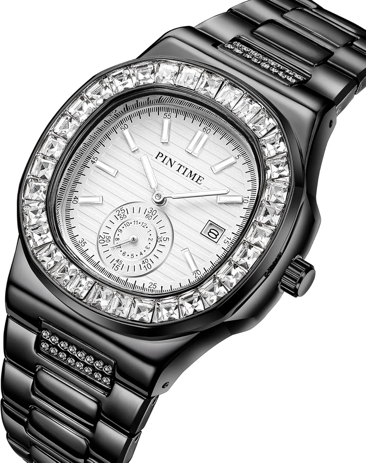 Waterproof Stainless Steel Wristwatch Business Dress Bracelet Watch FANMIS Luxury Unisex Crystal Diamond stock biannual ridge productivity Square Watches Bling Iced-Out Rhinestone Watches 