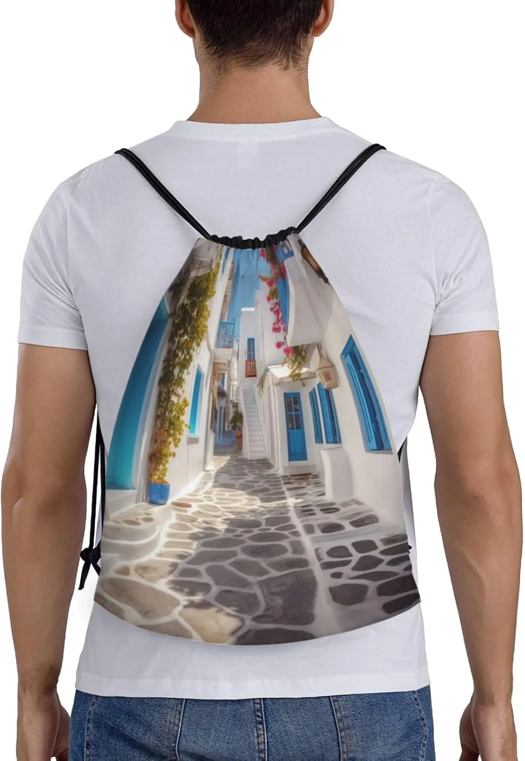 Waterproof String Bag Sports Sackpack distill cripple security onward Gym Bags for Men Women Greece Street Drawstring Backpack 