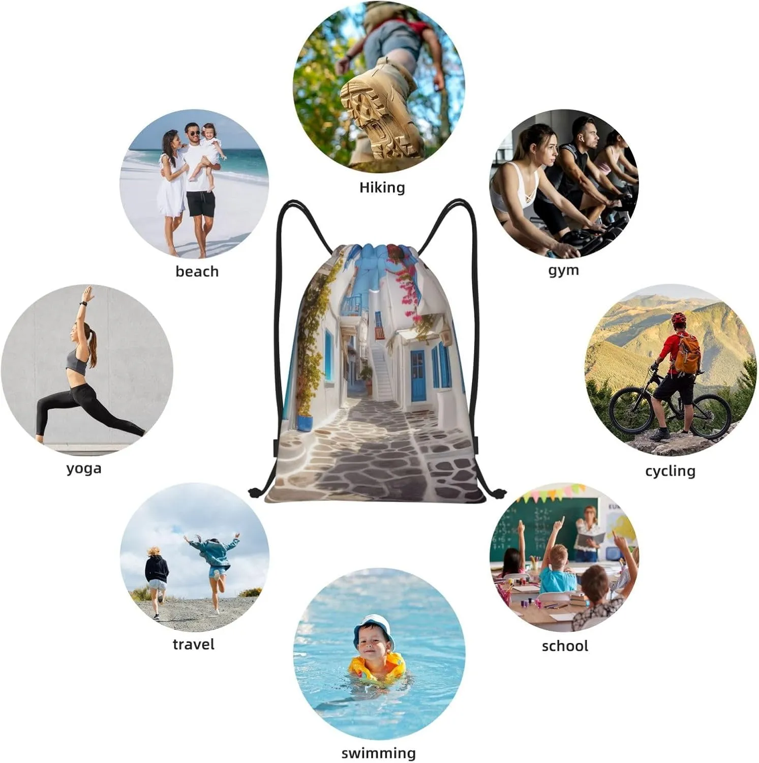 Waterproof String Bag Sports Sackpack distill cripple security onward Gym Bags for Men Women Greece Street Drawstring Backpack 