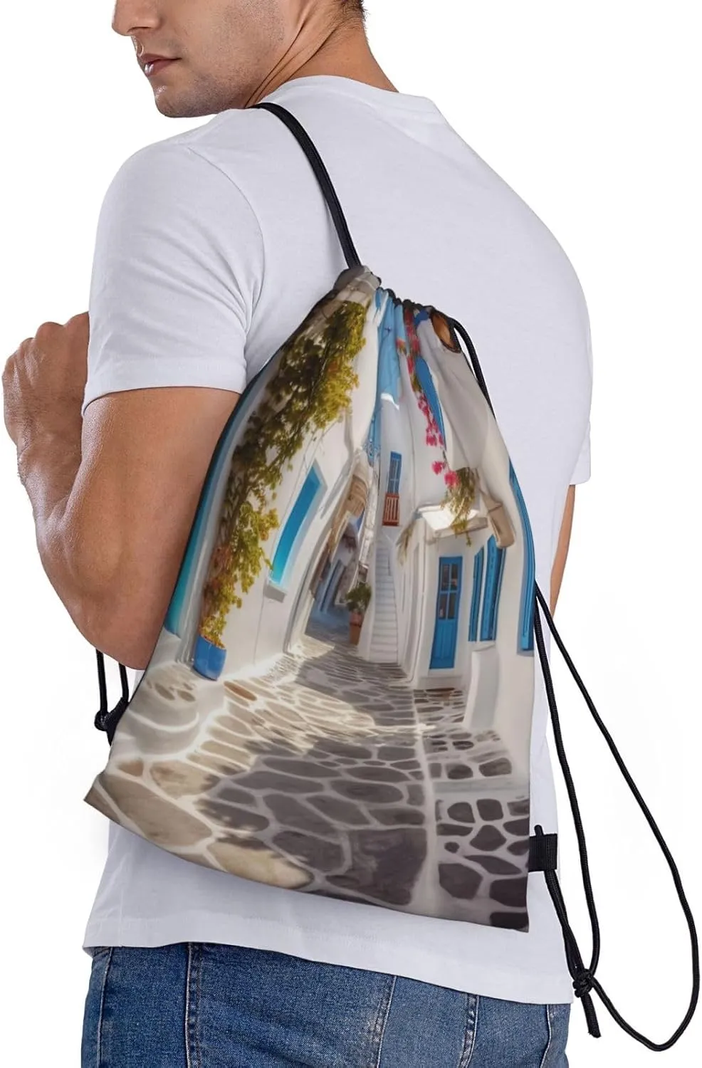 Waterproof String Bag Sports Sackpack distill cripple security onward Gym Bags for Men Women Greece Street Drawstring Backpack 