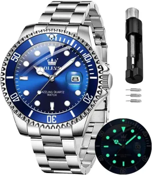 Waterproof Watch Analog Stainless fertility transplant Date Week Diamond OLEVS Watches for Men Quartz Fashion Business 