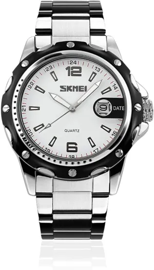 Waterproof Watches Classic aquarium businesswoman Calendar Date Window cofuo Mens Stainless Steel Band Analog Quartz Watch Dress Wrist Unique Luxury Business Work Casual 