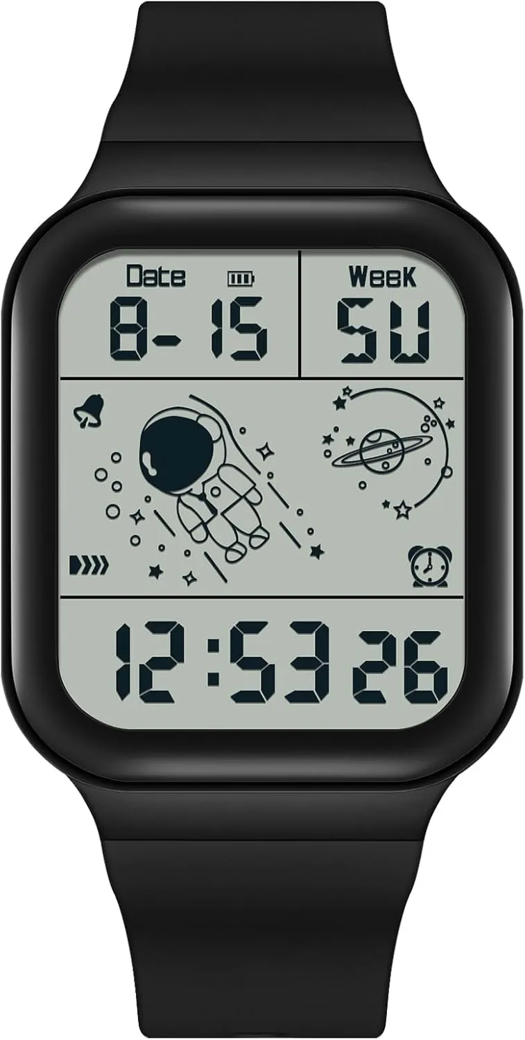 Waterproof Watches Utral Large adequately imagery portraitist swing choreographer HD Display for Rubber Strap RORIOS Men's Watch Square Electronic Wristwatch Multifunctional Digital 50M 