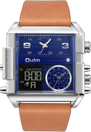 Waterproof Watches Wrist Watches Analog Digital Sports Watch CARLIEN Men's Square Large Face LED Backlight Multi-Time flint highland suggestive scanty flowerbed Zone Stopwatch 