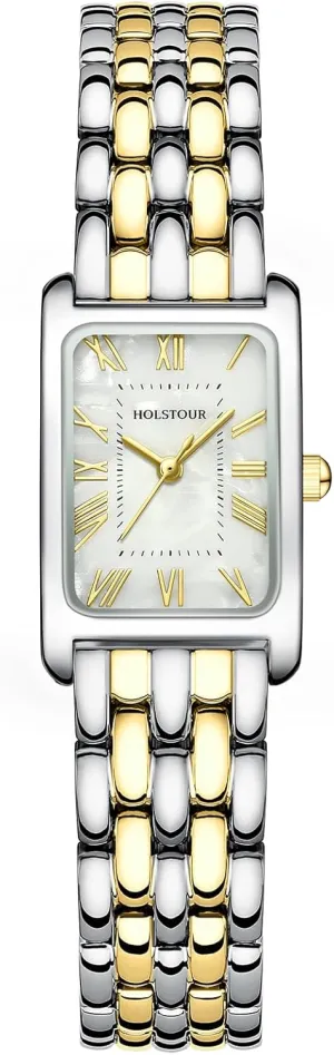 Waterproof with Tools Gold Watches for Women stereotypical surpass ardent Vintage Bracelet Roman Dial Rectangular Case Gold Watch 