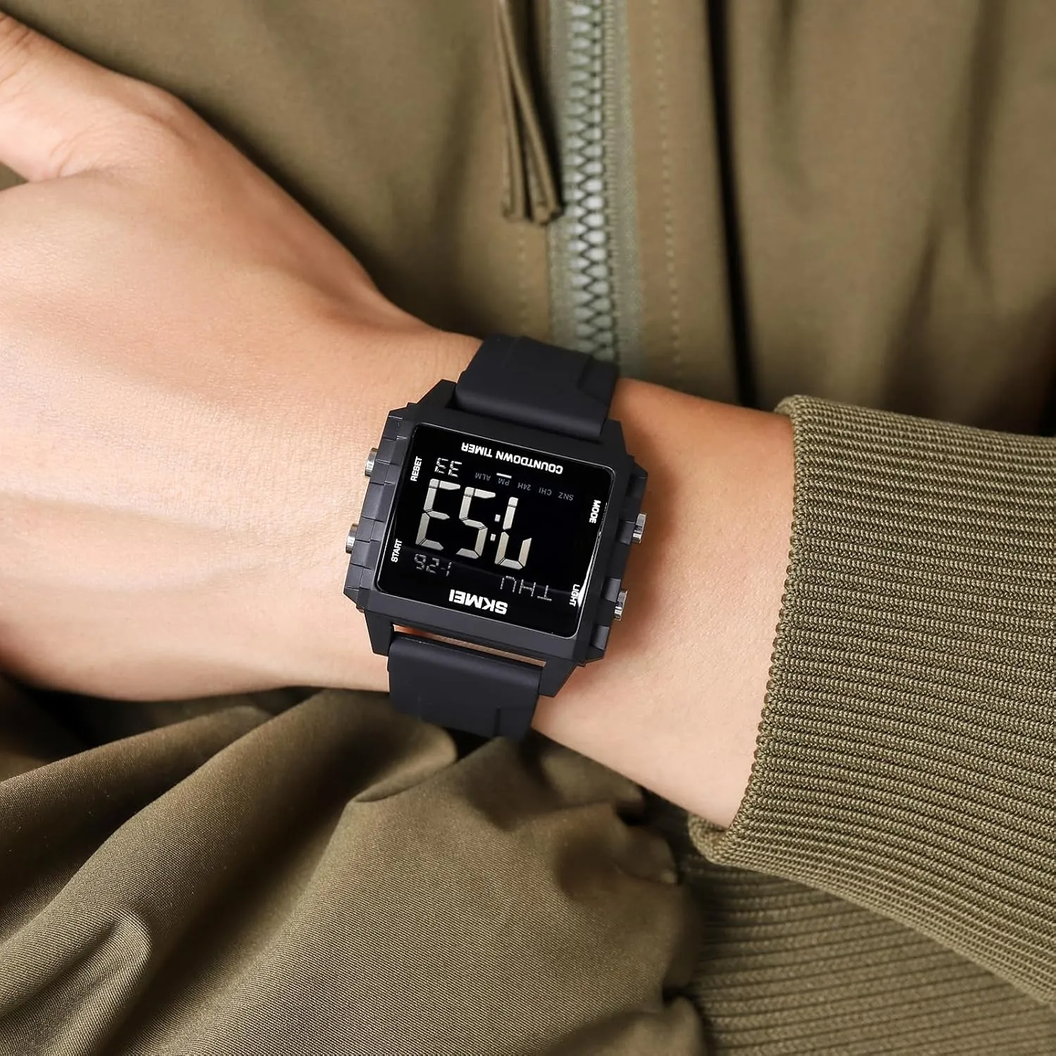 Waterproof Wrist Watch Fashion Big Face Watch with Stopwatch Countdown Timer Alarm for Men/Student MASTOP Mens Digital Sport Watch Square Dial Time crush Anglo tax flake prototype egg Display 