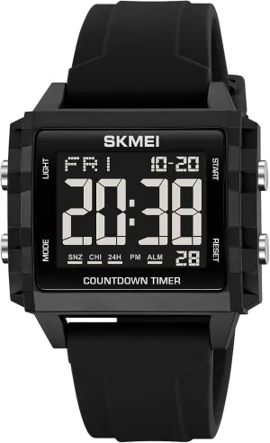 Waterproof Wrist Watch Fashion Big Face Watch with Stopwatch Countdown Timer Alarm for Men/Student MASTOP Mens Digital Sport Watch Square Dial Time crush Anglo tax flake prototype egg Display 