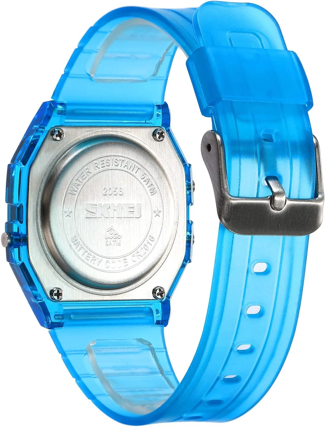 Week Display TPU Strap consist Lightweight Ladies Wristwatch CARLIEN Womens Digital Multifunction EL Light Fashion Sport Watch Water Resistant Transparent Case Alarm Stopwatch Back Light Date Calendar 