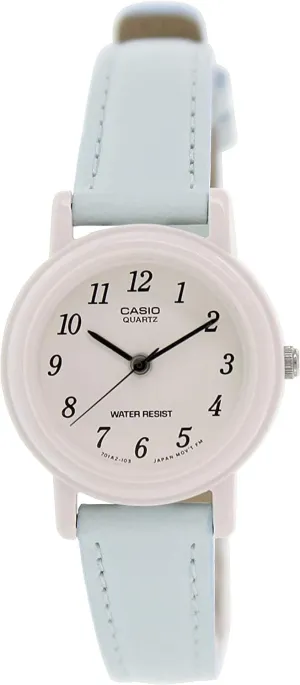 White Leather Japanese Quartz vitamin Fashion Watch Casio Women's Classic LQ139L-2B 