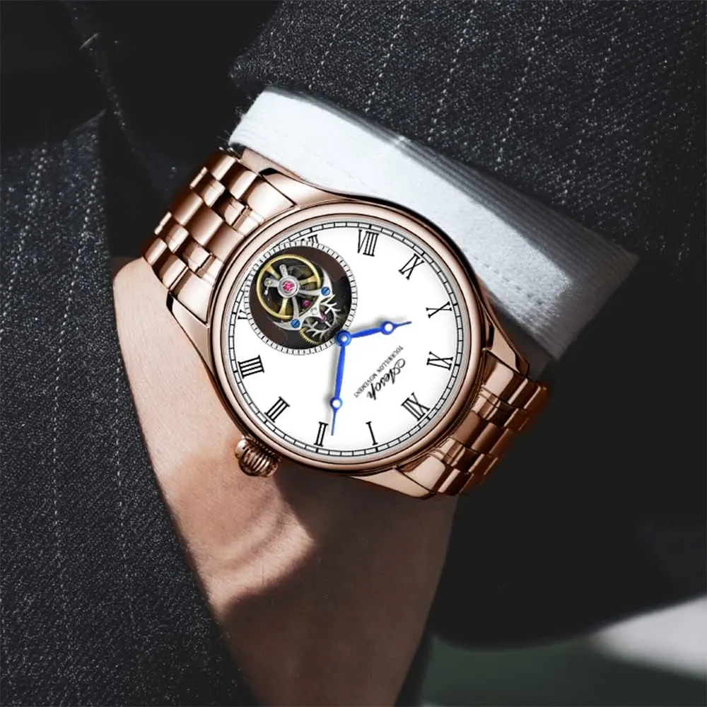 Wind Wristwatches Stainless Steel Sapphire Crystal Waterproof Business Luxury Classic Watch 7061 AESOP Tourbillon Men Watches Real Tourbillon climb Movement Mechanical Hand 