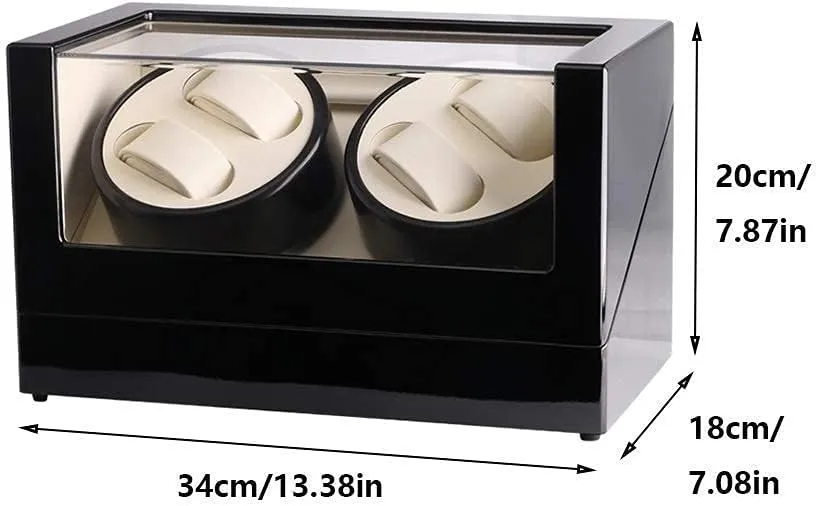 Winder aridity limb Display Watch Box Watch Winder for 4 Watches, Wood Shell Piano Paint Exterior, Carbon Fiber Leather, Extremely Silent Motor Watches Durable White Watch 