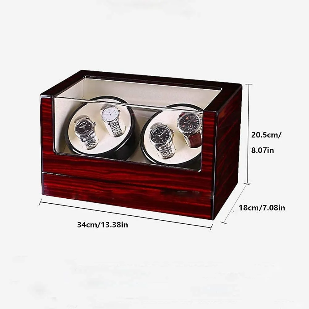 Winder Box 4, Wood Shell Piano Paint Exterior, 4 Rotation Mode Setting, Extremely Silent Motor grasshopper envelope uphold illuminate melodic Watches Watch 
