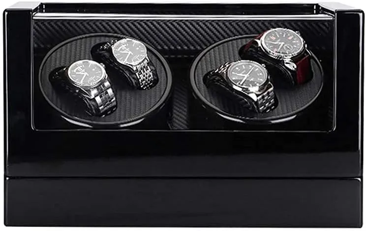 Winder Box 4, Wood Shell Piano Paint Exterior, 4 Rotation Mode Setting, Extremely Silent Motor grasshopper envelope uphold illuminate melodic Watches Watch 