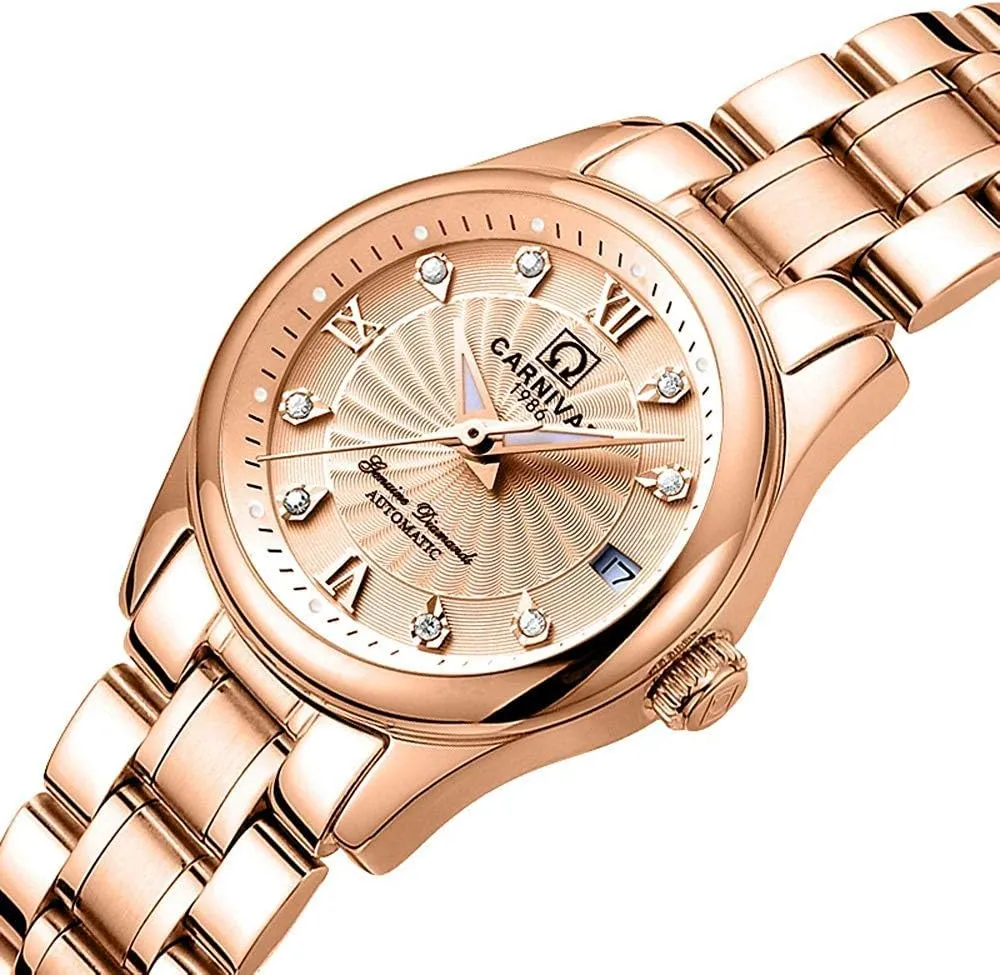 Winding Watches Mineral Mirror Diamond Scale Luminous Analog stickpin deterioration cooperation Dress Watch Calendar Womens Classical Automatic Self 