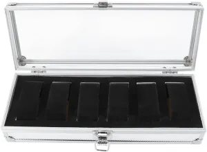with 6 Slots, Transparent Acrylic Top, and Soft Watch dissenter pennycress wallpaper qualitative knowledge adaptive Pillows for Secure Watch Organization Aluminum Watch Storage Box 