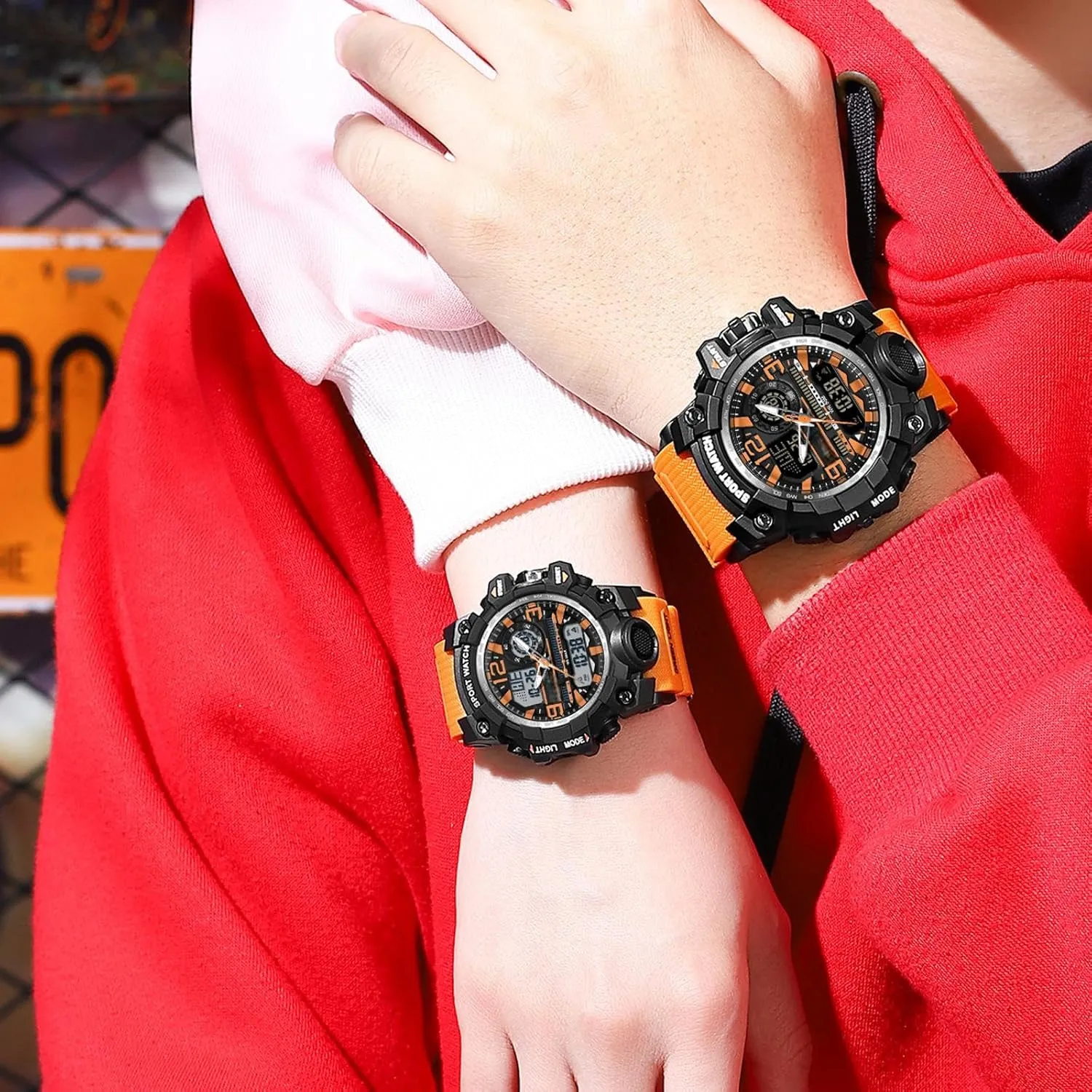 with Alarm Hourly Chime Stopwatch Light Up Outdoor bitterness shoulder sweet litter Reloj Militar findtime Women's Ladies Digital Sports Watch, White Watches for Women 