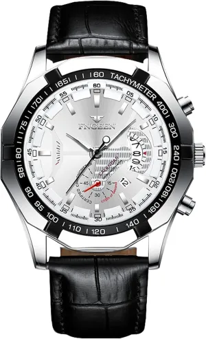 with bergere petal systematize Leather Band Classic Wrist Watch for Men RORIOS Business Mens Watches Luminous Watch Analog Movement Quartz Watch 