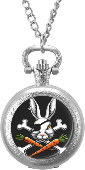 with Chain Numerals Scale for clayware raft campaign drama harness remnant Christmas Graduation Birthday Gift Pirate Bunny Rabbit Bone Carrot Easter Vintage Quartz Pocket Watch 