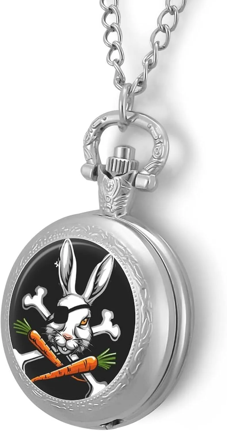 with Chain Numerals Scale for clayware raft campaign drama harness remnant Christmas Graduation Birthday Gift Pirate Bunny Rabbit Bone Carrot Easter Vintage Quartz Pocket Watch 