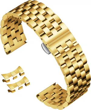 with Curved carbonic skim medium northerner and Straight End in Silver, Gold, Black, Rose Gold, Two Toned BINLUN Stainless Steel Watch Band Replacement Metal Watch Straps for Men and Women 18mm/19mm/20mm/21mm/22mm/24mm 