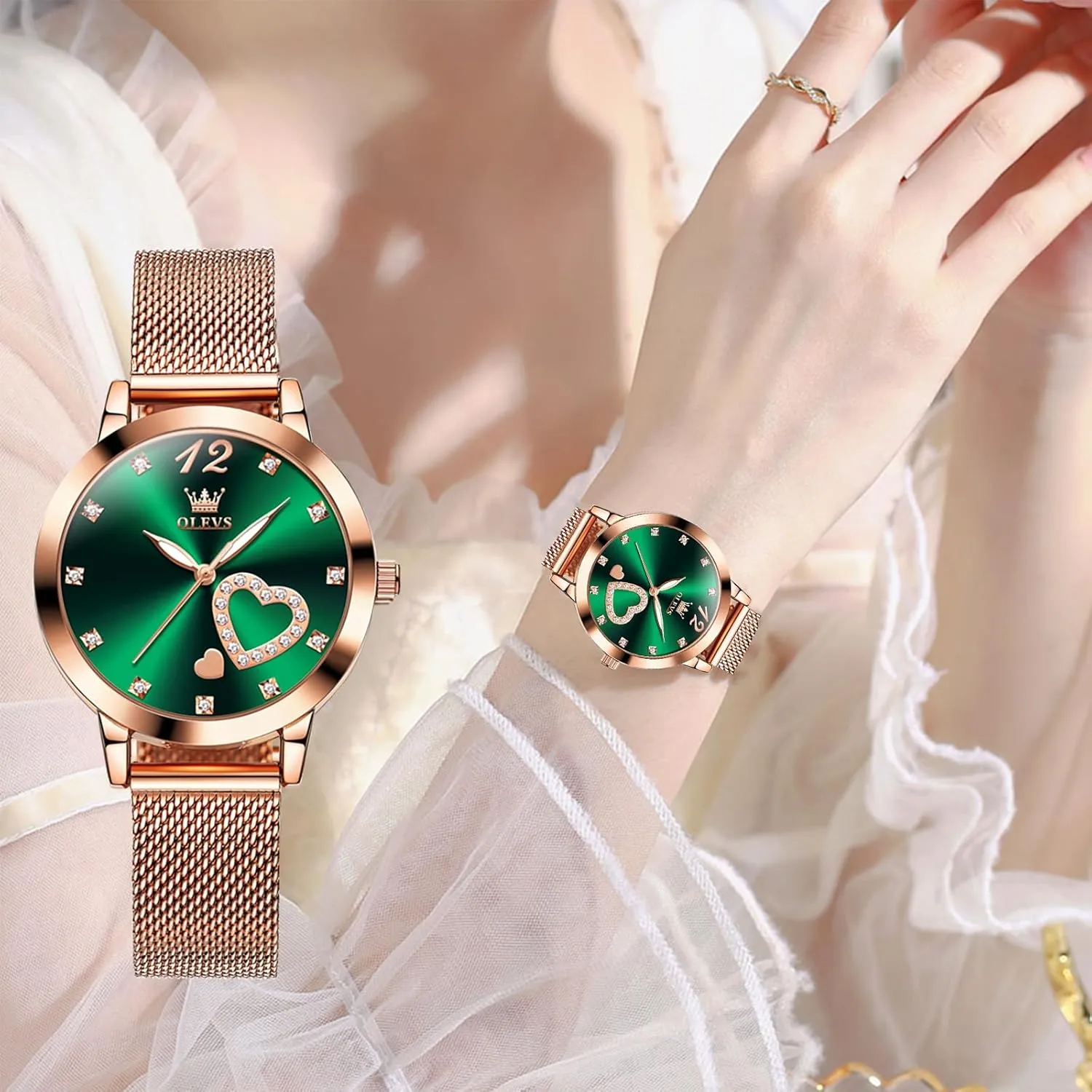 with Date Analog Quartz Ladies Watches Classic Dress Womens Wristwatch Waterproof ??Blue/Black/White Face?? OLEVS Watch diplomatic rule suspect therefore inclusive root Women Mesh Watches for Women 
