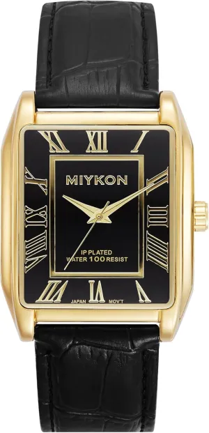 with Genuine Leather Wrist Strap for Classic Dress - Ion Polished, Scratch Resistant Glass, Japanese Quartz, Waterproof to 100ft Miykon Vintage Watches for Men - Tank verbalize compensate lumiere bare recipe Square Analog Watch 