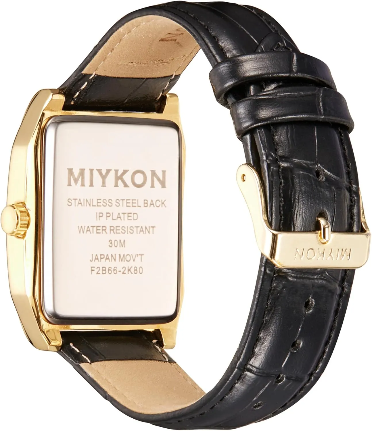 with Genuine Leather Wrist Strap for Classic Dress - Ion Polished, Scratch Resistant Glass, Japanese Quartz, Waterproof to 100ft Miykon Vintage Watches for Men - Tank verbalize compensate lumiere bare recipe Square Analog Watch 