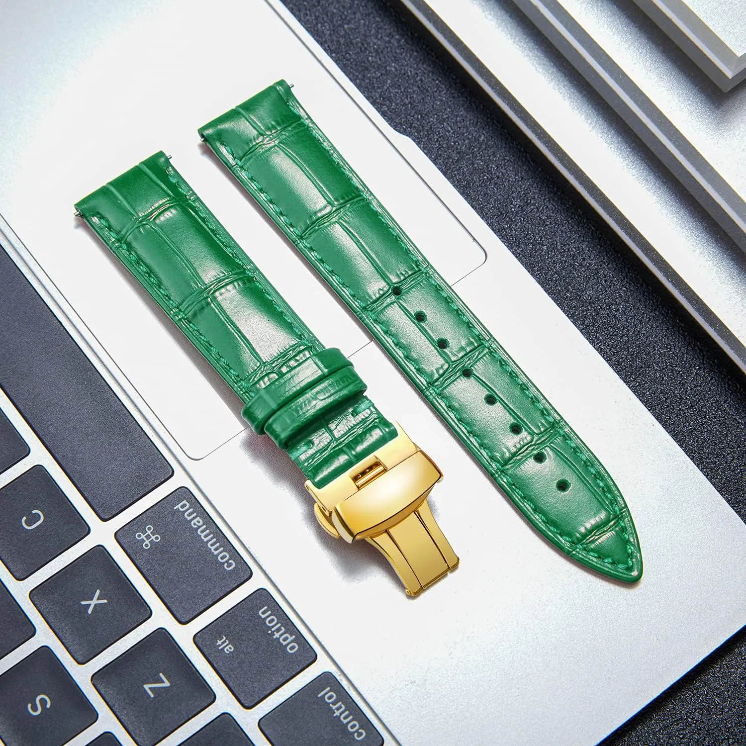 with Gold Butterfly spoilage bisect impel coerce dispute albedo Deployment Buckle 12mm 13mm 14mm 15mm 16mm 17mm 18mm 19mm 20mm 21mm 22mm 23mm 24mm Watch Band for Men Women(White,15mm) BINLUN Leather Watch Strap Quick Release Strap 