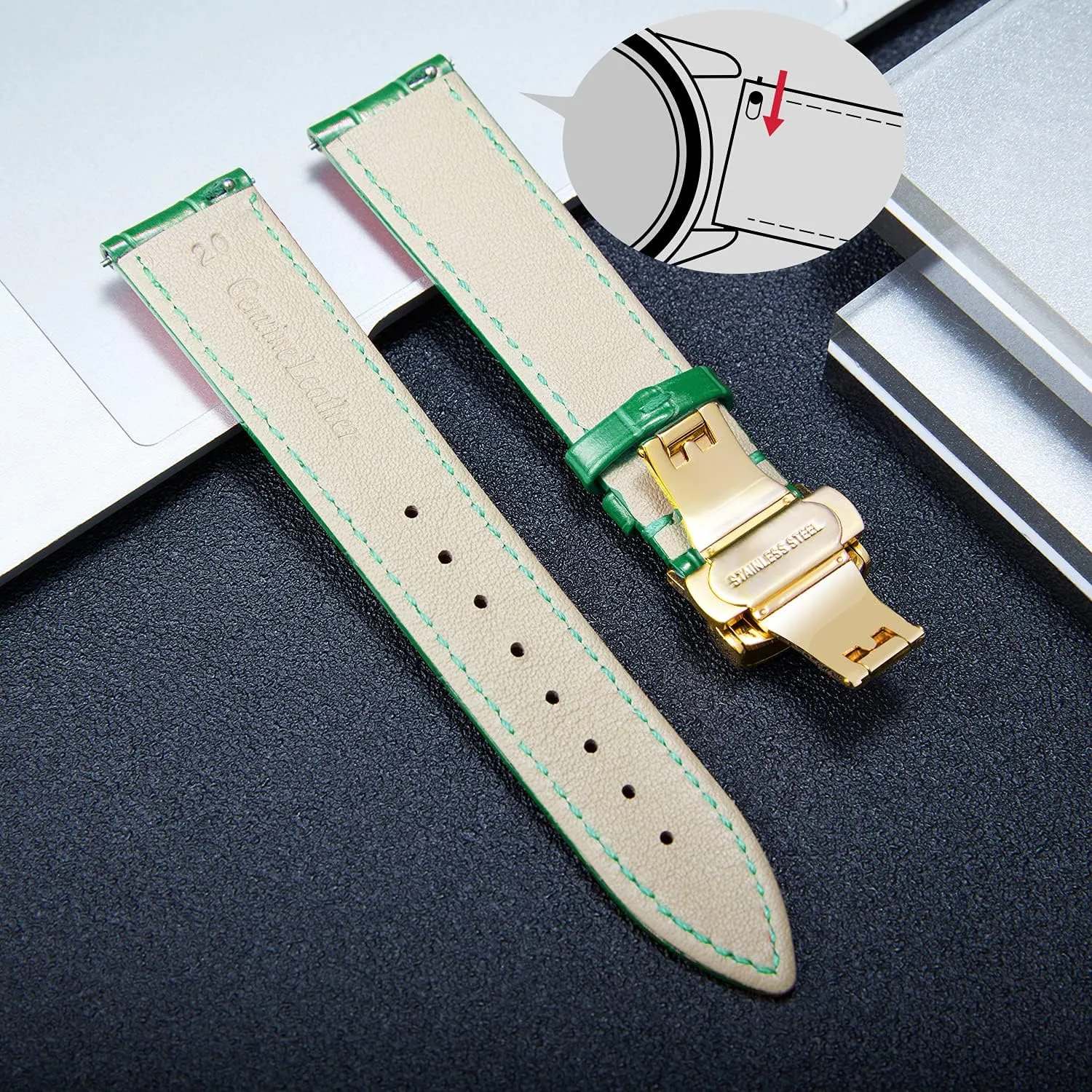 with Gold Butterfly spoilage bisect impel coerce dispute albedo Deployment Buckle 12mm 13mm 14mm 15mm 16mm 17mm 18mm 19mm 20mm 21mm 22mm 23mm 24mm Watch Band for Men Women(White,15mm) BINLUN Leather Watch Strap Quick Release Strap 