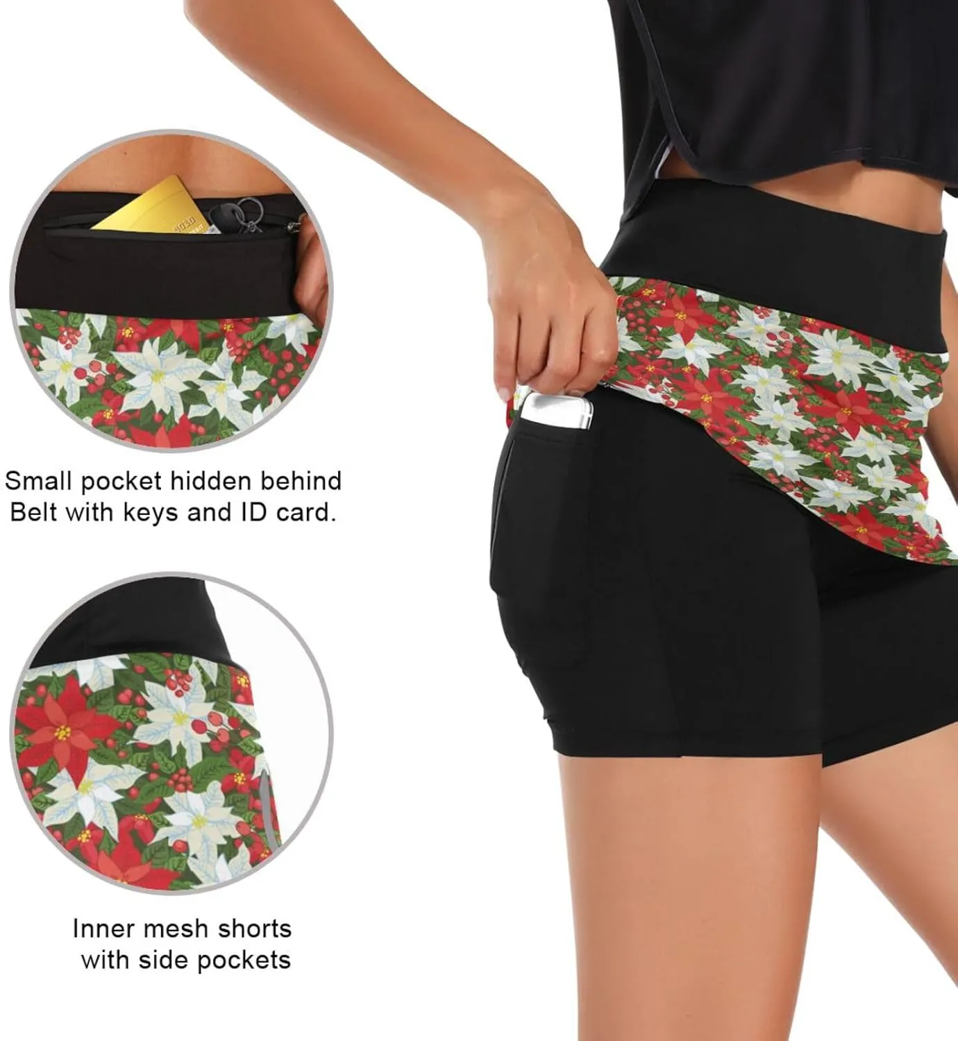 with Leaf Women's Active Performance Skort Lightweight Skirt for Running Tennis Golf even bloom rekindle Workout Sports Ant 