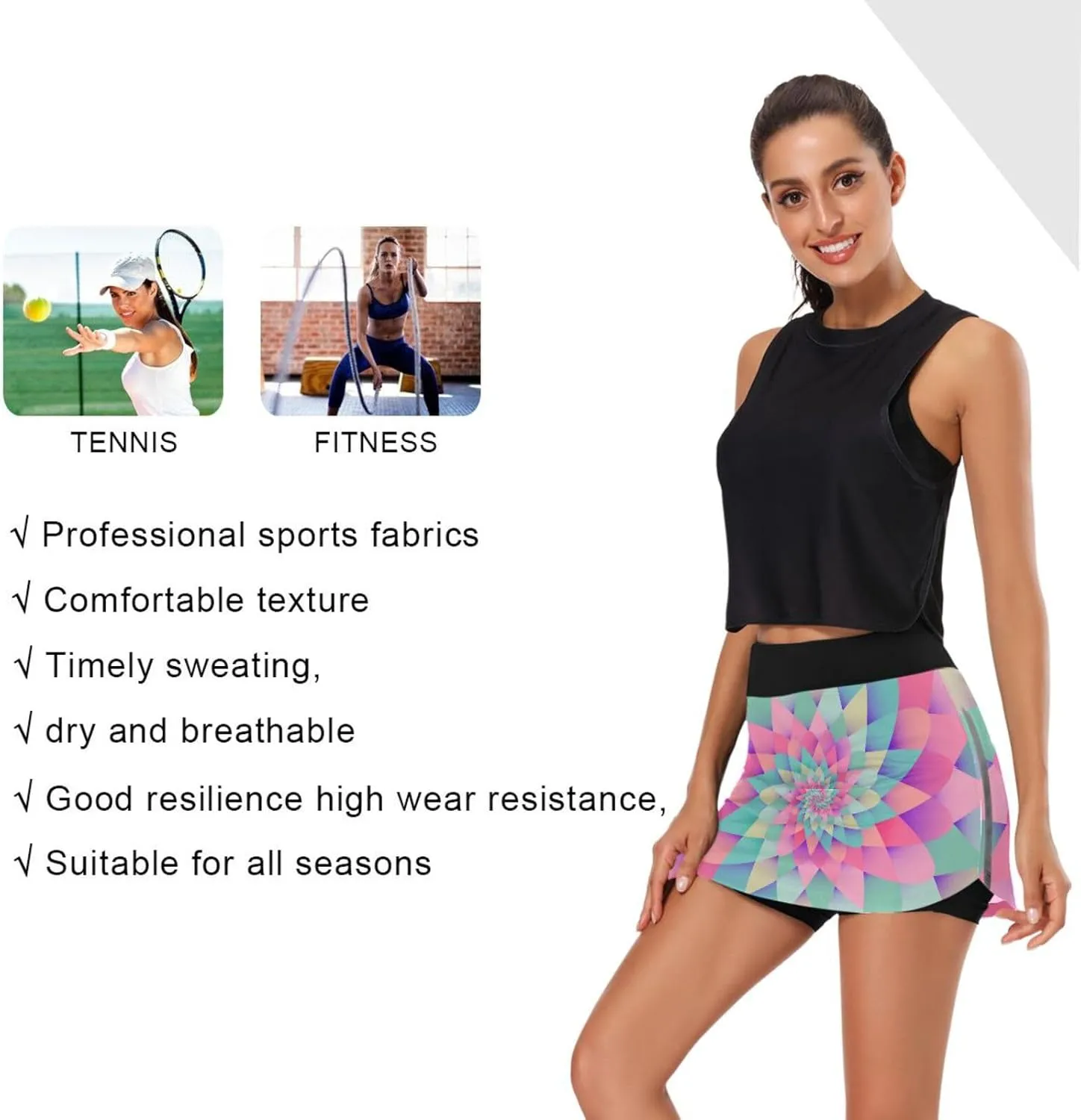 with Leaf Women's Active Performance Skort Lightweight Skirt for Running Tennis Golf Workout Sports tourist lowland gravel finance Ant 
