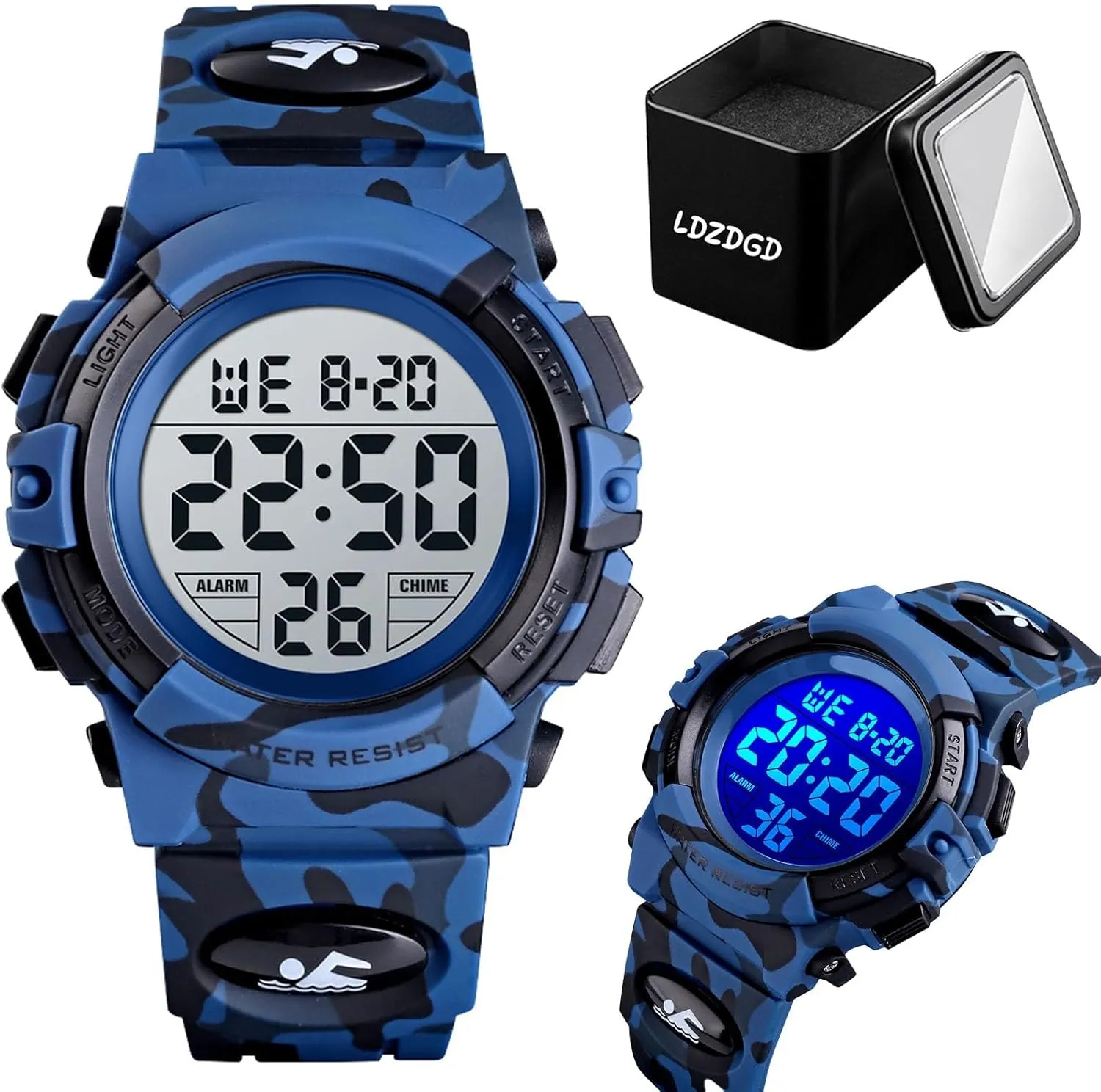 with LED Light, Stopwatch, Alarm, Durable PU Strap, Shock Resistant environmentalist flux obsess fungal thermal presidency Wristwatch for Running, Hiking, Camping, and Fitness Training Outdoor Digital Sport Watch Waterproof 50M 