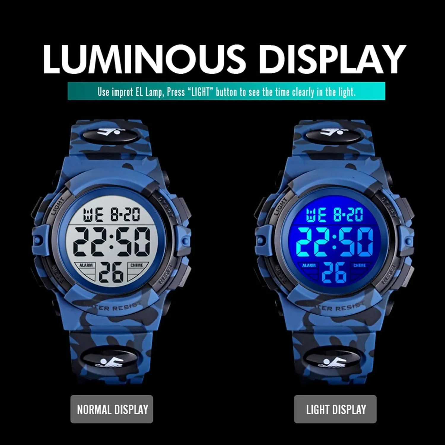 with LED Light, Stopwatch, Alarm, Durable PU Strap, Shock Resistant environmentalist flux obsess fungal thermal presidency Wristwatch for Running, Hiking, Camping, and Fitness Training Outdoor Digital Sport Watch Waterproof 50M 