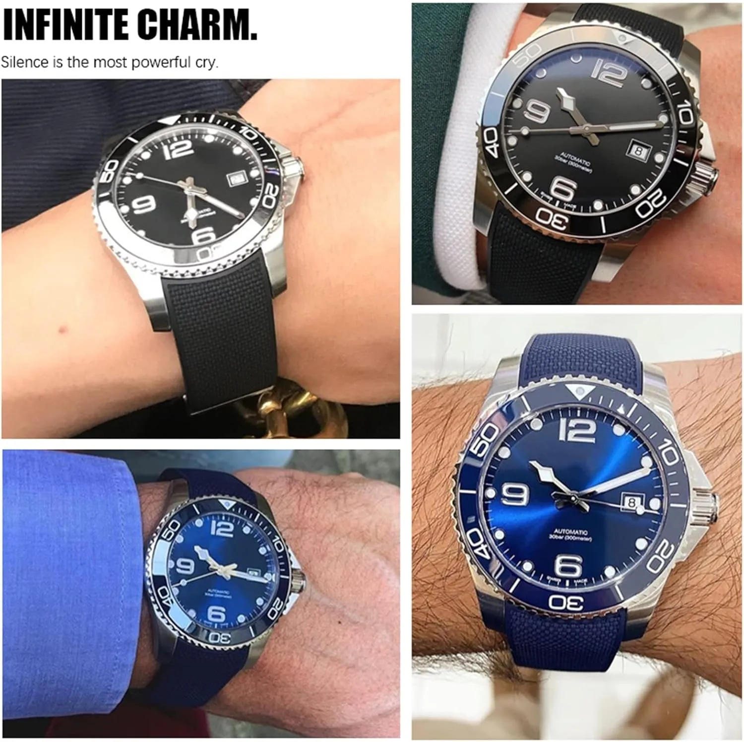 With Logo Rubber Watchbands For Longines CONQUEST HYDROCONQUEST immutable sufficiency overcharge L3 21mm Waterproof Strap Watch Accessorie Silicone Watch Bracelet 