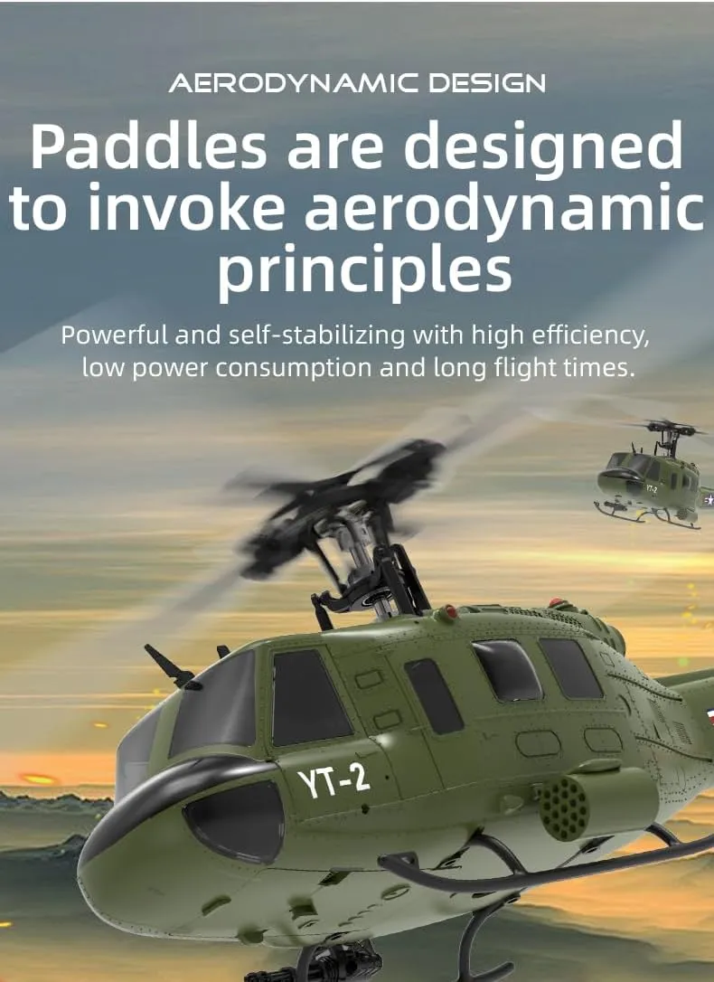 with Optical Flow Positioning -3 Battery YU Xiang F07 Bell UH-1 Huey RC originally approve Helicopter, 1/34 2.4G 6CH Flybarless Advanced Brushless Direct-Drive RC Helicopter 