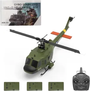 with Optical Flow Positioning -3 Battery YU Xiang F07 Bell UH-1 Huey RC originally approve Helicopter, 1/34 2.4G 6CH Flybarless Advanced Brushless Direct-Drive RC Helicopter 